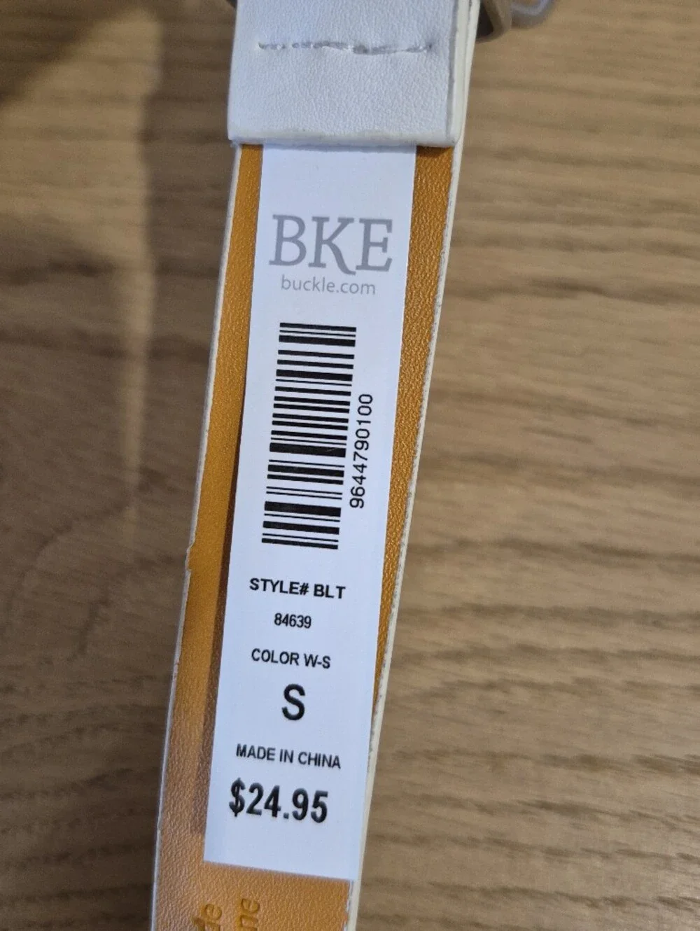 Buckle BKE White Double Buckle Western  Belt Size Small